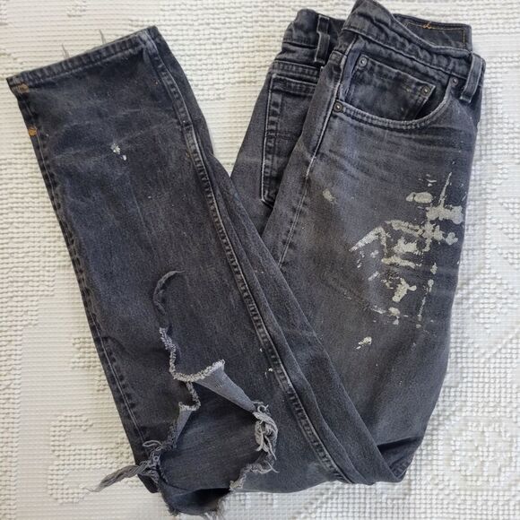 Vintage 1990's Extreme Distressed Black 55034/36